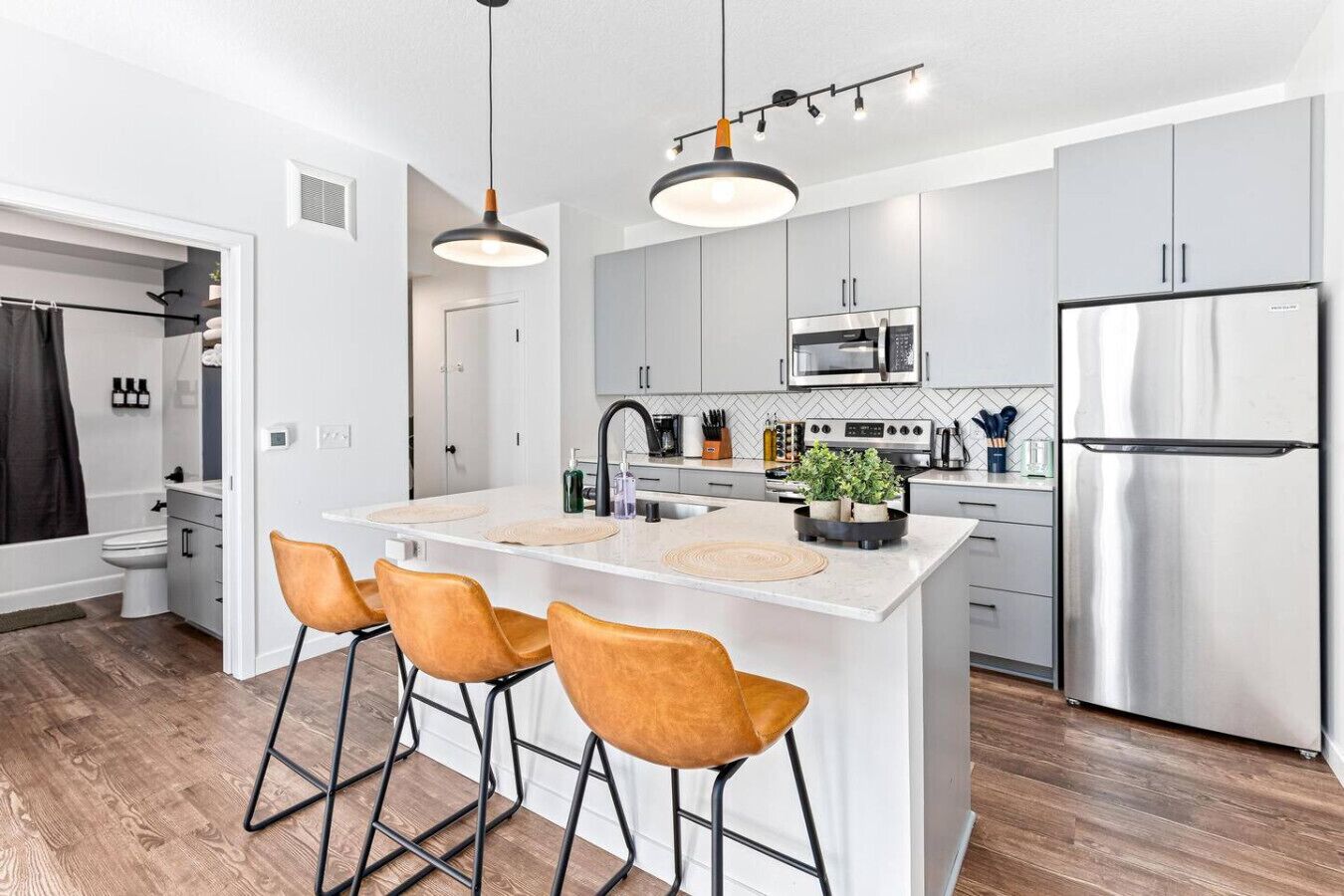 Fridge, microwave, stovetop, dishwasher