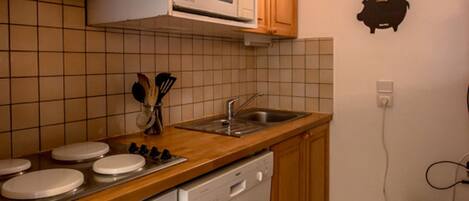 Fridge, microwave, stovetop, dishwasher