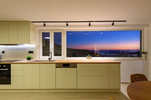 Fridge, oven, stovetop, dishwasher