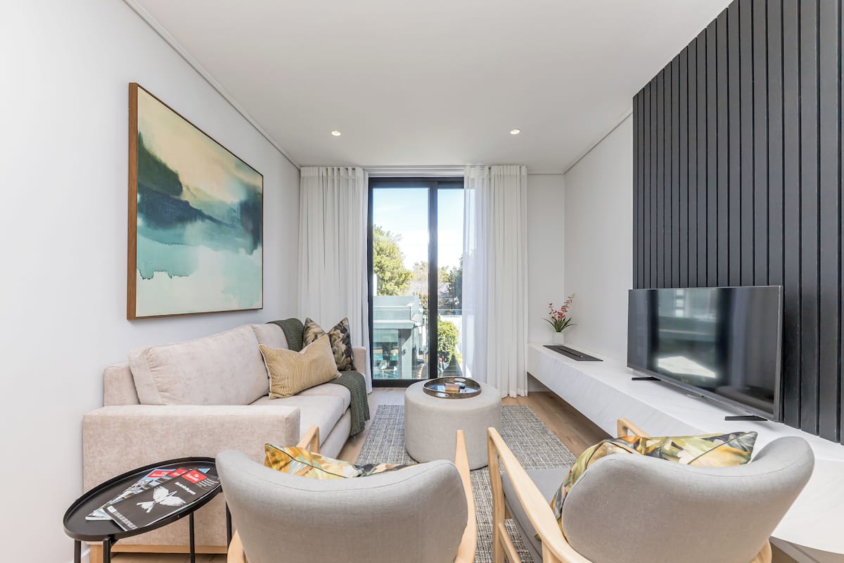 Appartement luxueux, 2 chambres, balcon | AccĂšs au Wi-Fi (inclus), literie fournie