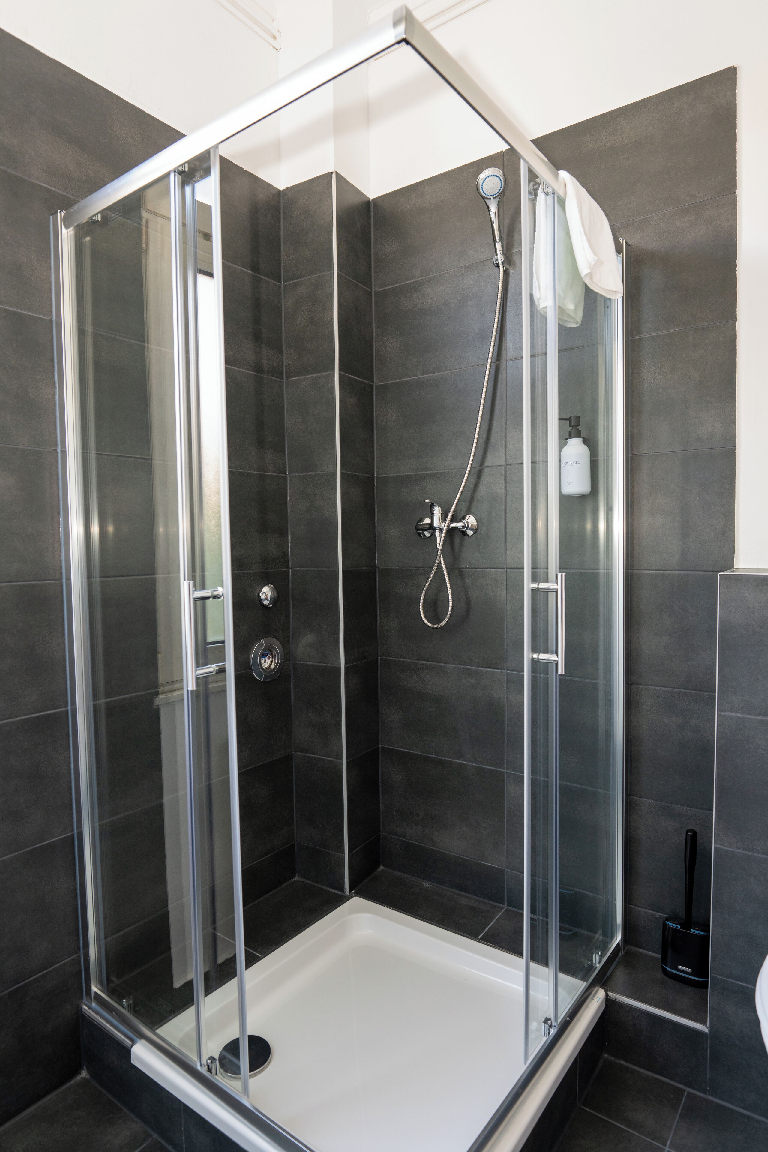 シャワー、ヘアドライヤー、タオル、石鹸