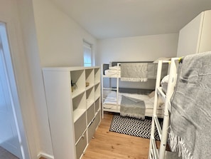 Desk, free WiFi, bed sheets