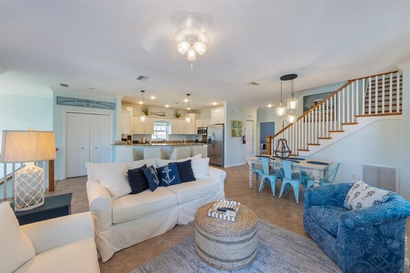 TV - Blue Haven Beach House: 3BR/3BA Pool Home Steps to Beach (Holmes Beach)