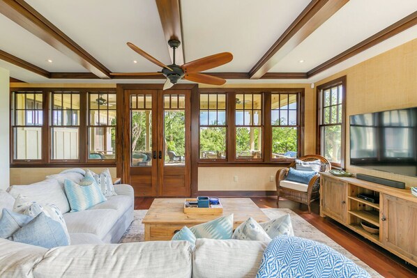 Smart TV, stereo - Elevated Island Elegance in Kukui'ula - A Refined Retreat in Poipu (Koloa)