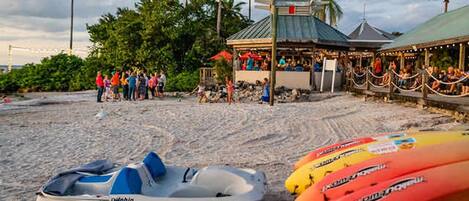 On the beach, beach towels
