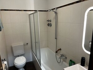 Séchoir à cheveux, serviettes fournies, savon, papier de toilette