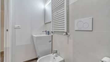 Regadera, secadora de cabello, bidet, jabón