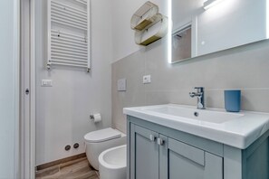 Shower, hair dryer, bidet, soap