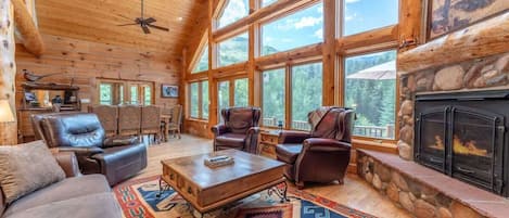 TV, fireplace, offices