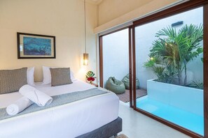 Appartement, balcon, vue piscine