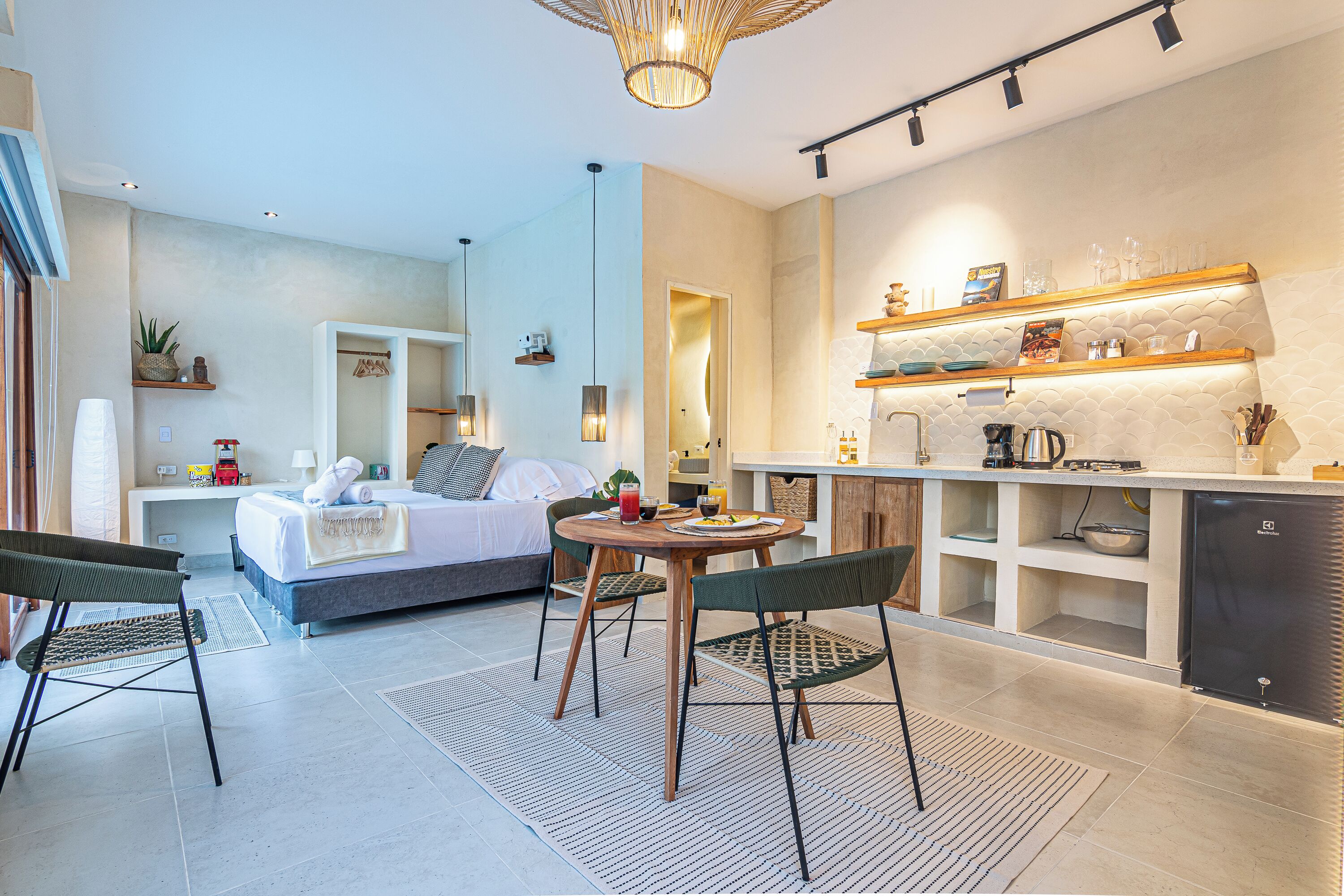 Apartment, Balcony, Pool View | Private kitchen