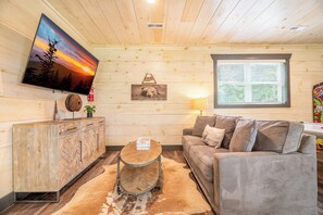 TV, fireplace, DVD player