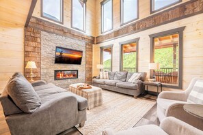 TV, fireplace, DVD player