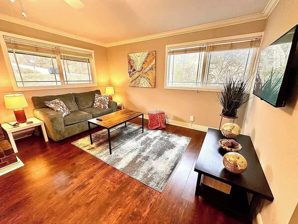 TV, fireplace, video games, offices