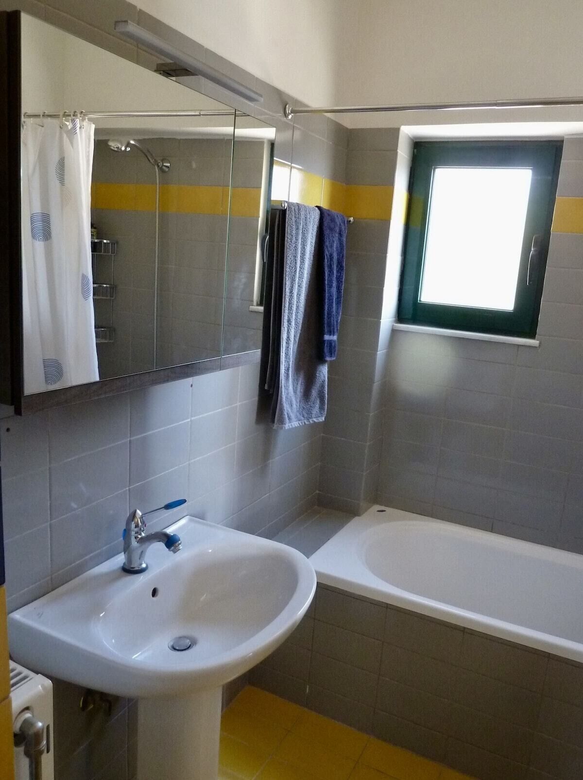 Dusche, Haartrockner, Handtücher