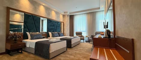Standard Double Room, City View | In-room safe, desk, laptop workspace, blackout curtains