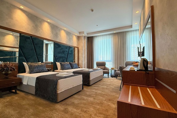 Standard Double Room, City View | In-room safe, desk, laptop workspace, blackout drapes