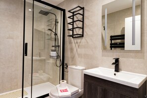 Free toiletries, hair dryer, towels, soap