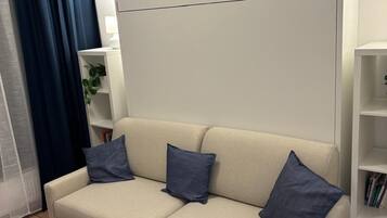 Smart TV, DVD player, books, music library