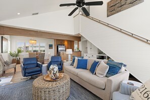 Smart TV, fireplace, offices, printers