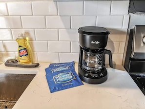 Fridge, microwave, stovetop, toaster