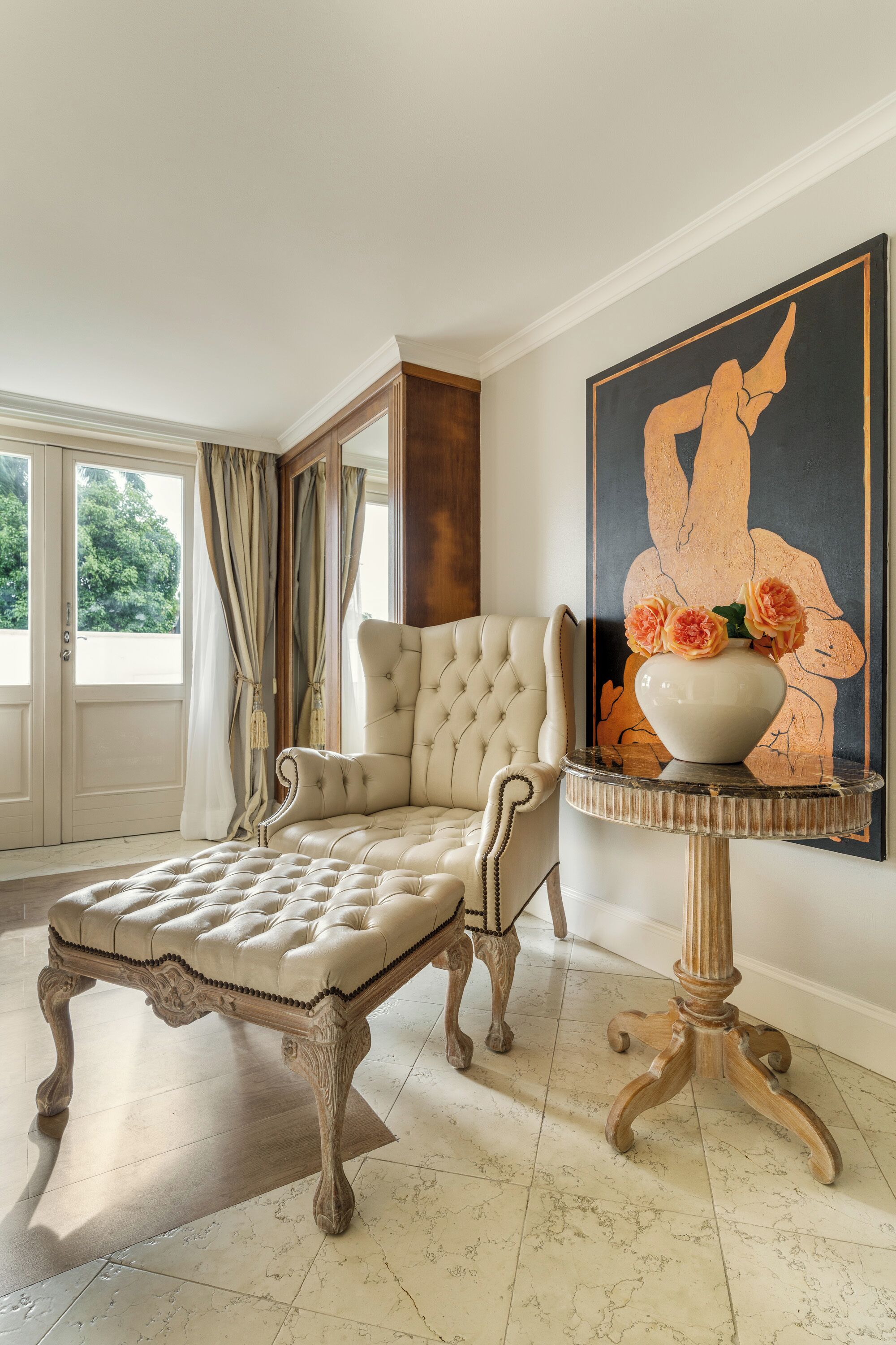 Comfort-Zimmer, Balkon, Blick auf den Innenhof | Wohnbereich