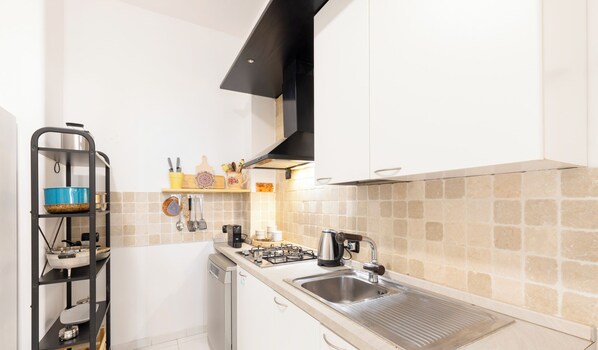 Fridge, microwave, stovetop, dishwasher