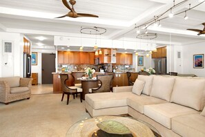 Condo (4 Bedrooms) | Living room | TV - Whaler 3 Free Rental Cars KBM Resorts 3 Units, 4 Bedrooms WH Ml-1589 (Kaanapali)