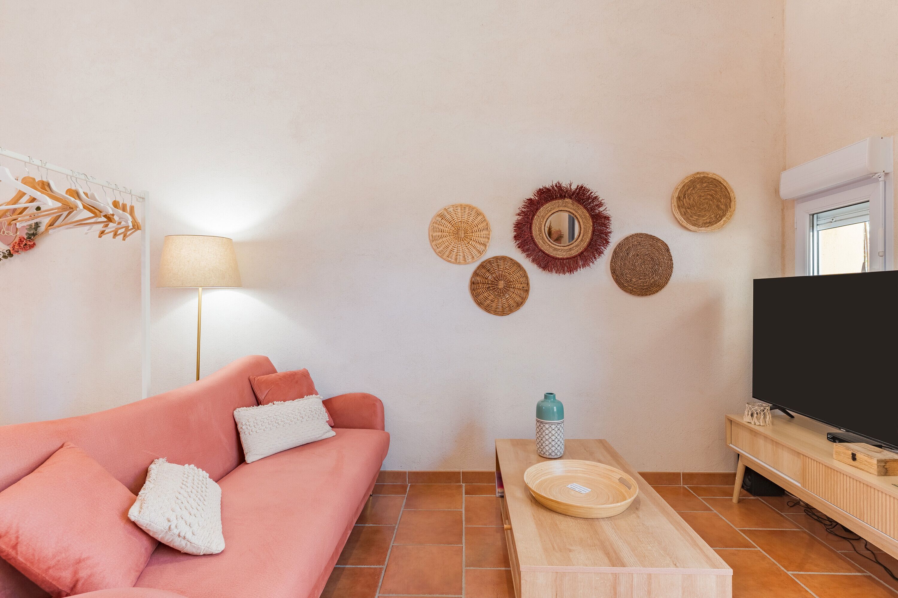 Télévision, lecteur de DVD, table de tennis de table