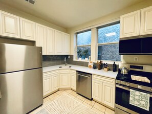 Microwave, oven, stovetop, dishwasher