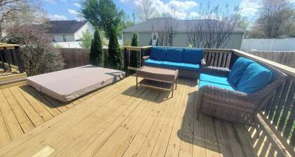 Large house with pool,hot tub, and fully fenced big yard. Pets welcome.