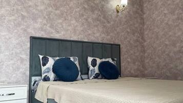 Blackout curtains, iron/ironing board, free WiFi