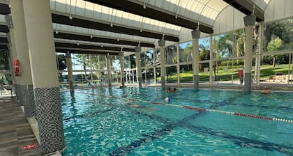 Spacious 6-bedroom apartment in serene Caesarea with fitness room, AC, pool