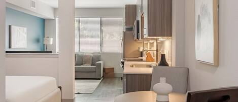 Studio | Individually decorated, individually furnished, bed sheets