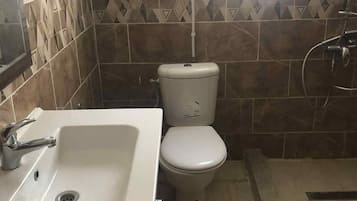 Shower, soap, toilet paper
