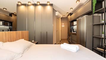 Blackout curtains, free WiFi, bed sheets