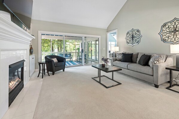 Smart TV, fireplace, video games, table football