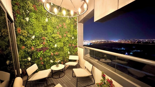 Deluxe-Studio, Balkon, Gartenblick | Balkon
