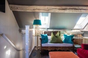 TV connectée, cheminée, chaîne hi-fi