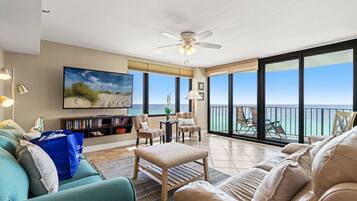 Condo, Multiple Beds, Balcony, Ocean View (Watercrest 1103) | Living area | 55-inch flat-screen TV with digital channels
