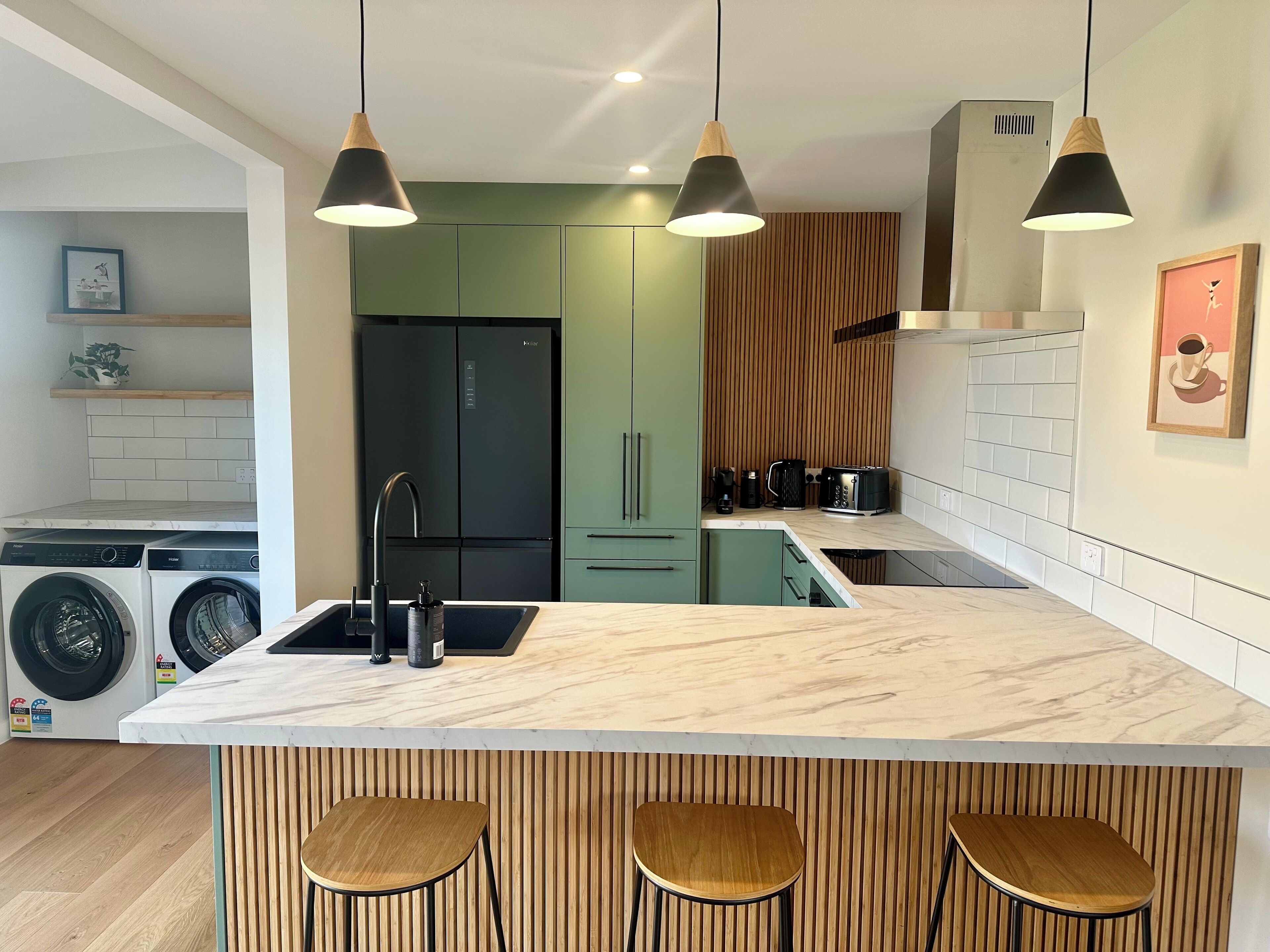 Microwave, oven, stovetop, dishwasher