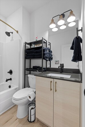 Shower, hair dryer, bidet, towels - 3/3 sauna, arcade, play couch, 70" TV, fire pit, balconies, 6 min from downtown (Chattanooga)