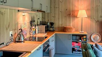 Fridge, oven, dishwasher, coffee/tea maker