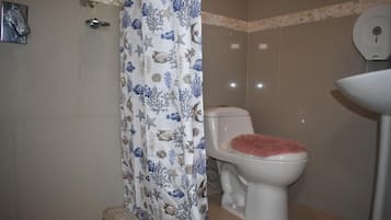 Towels, soap, shampoo, toilet paper