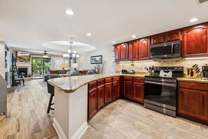 Fridge, microwave, oven, stovetop - Chillin By The Creek - Condo in Downtown Gatlinburg! (Gatlinburg)