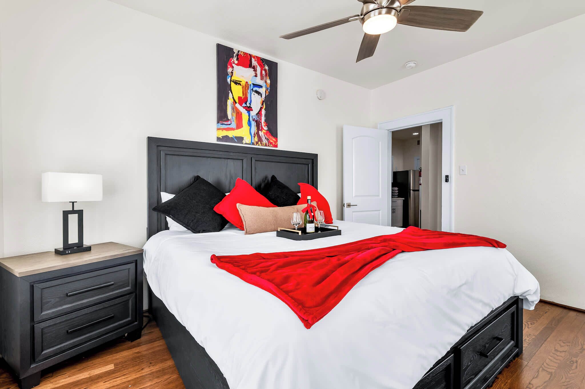 1 bedroom, iron/ironing board, travel crib, WiFi