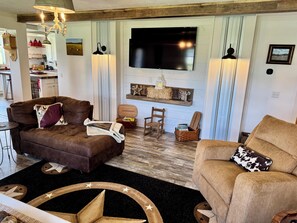 Smart TV, DVD player, books