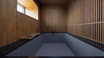 Deep-soaking bathtub, hair dryer, bathrobes, bidet