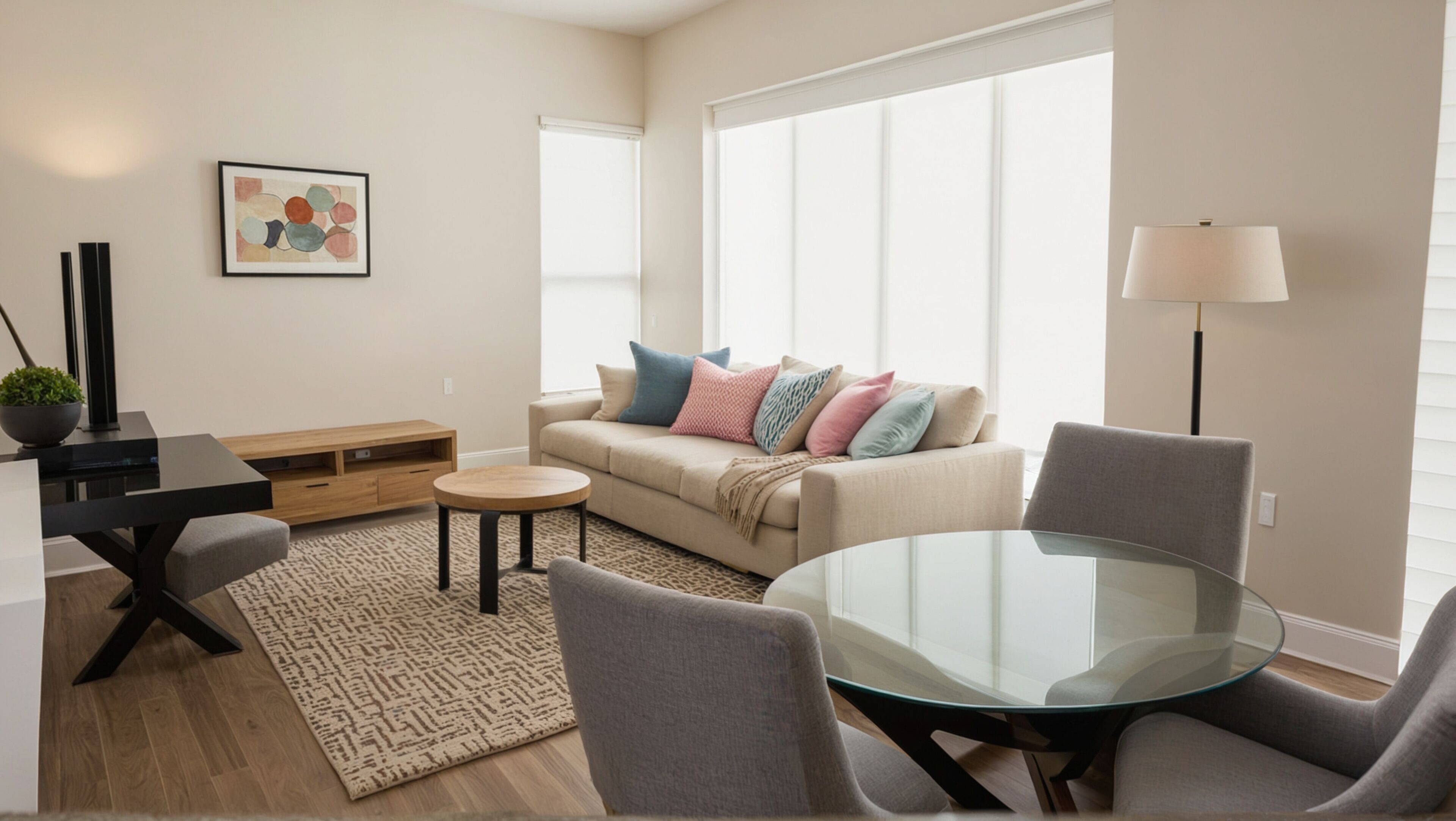 Departamento, 2 habitaciones | Área de sala de estar | Smart TV de 55 pulgadas con canales digitales y Netflix 