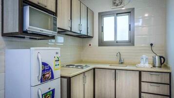 Réfrigérateur, micro-ondes, plaque de cuisson, lave-vaisselle